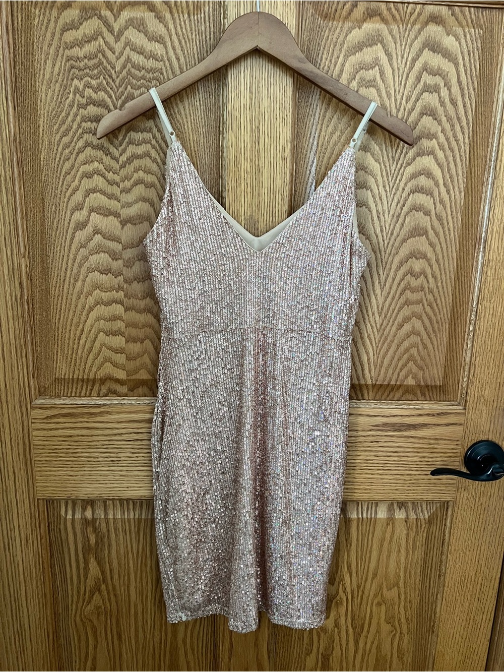 Windsor Rose Gold Sequin Slip Mini Dress